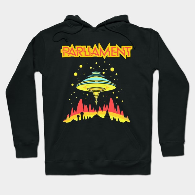 Parliament Funkadelic Retro Mothership UFO Rock Funk Throwback Hoodie by robotbasecamp